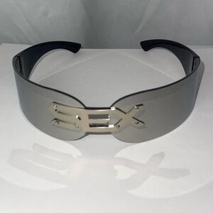 Sleek Silver Shield Visor SEX Sunglasses